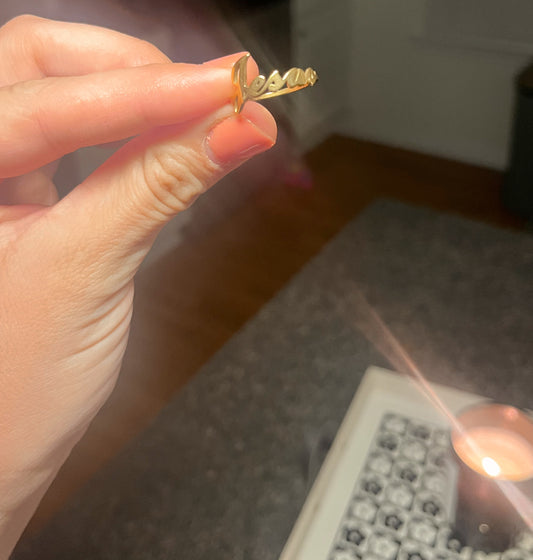 JESUS Ring 18k Gold Plated