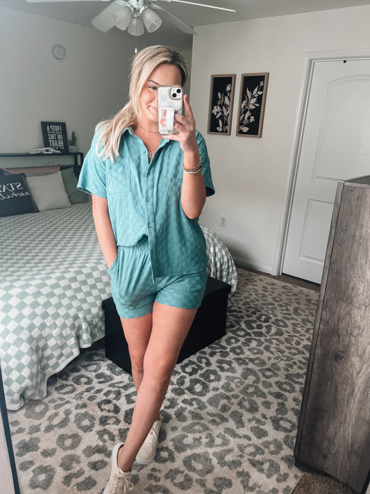 Feeling Like Luxury Checkered Top (Matching Shorts Available)