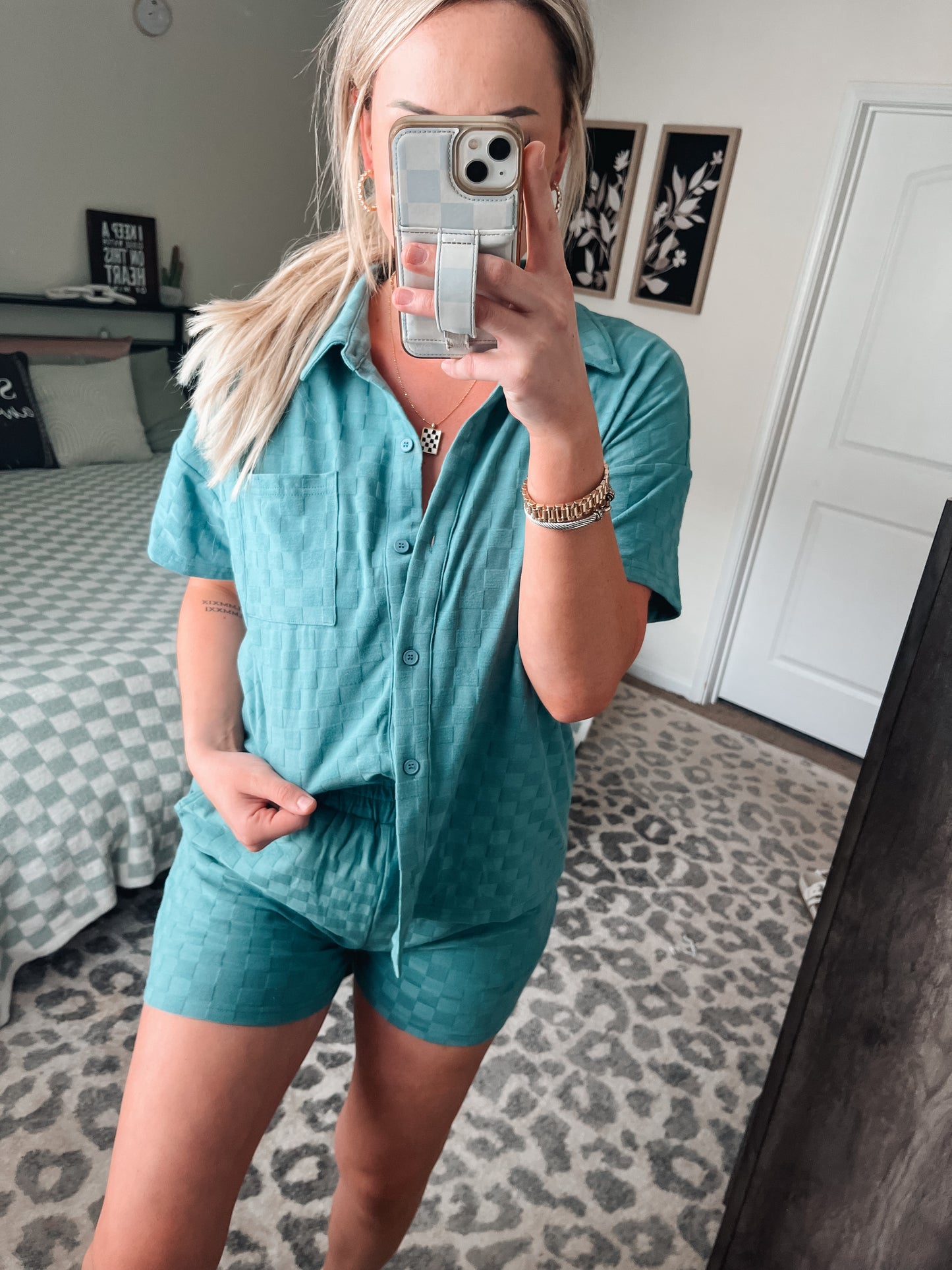 Feeling Like Luxury Checkered Shorts (Matching Top Available)