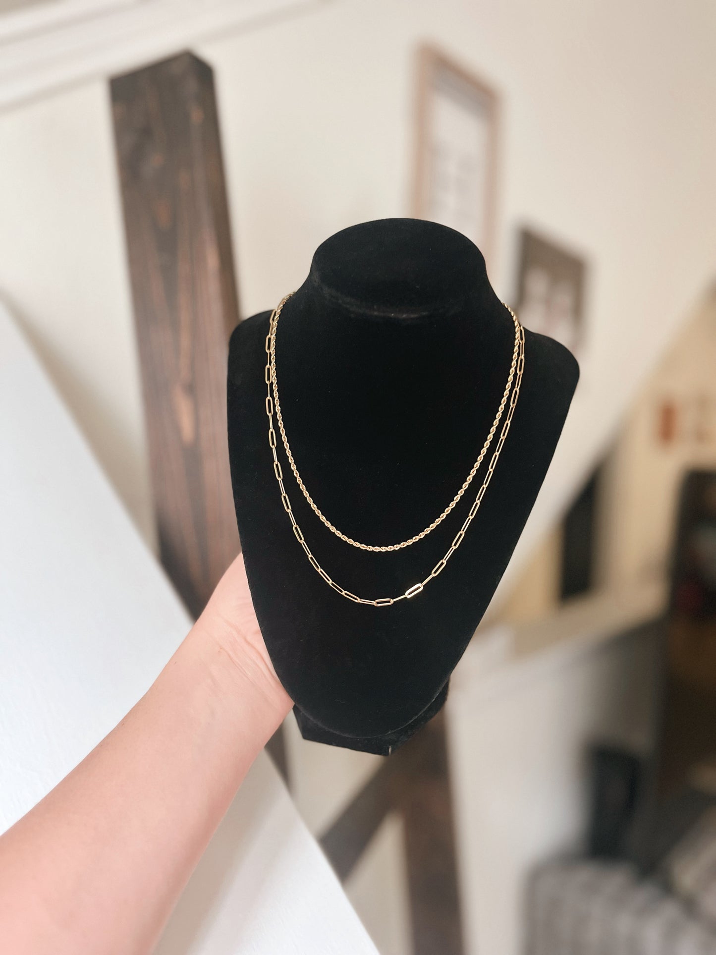 18k Gold Plated Double Chain Necklace