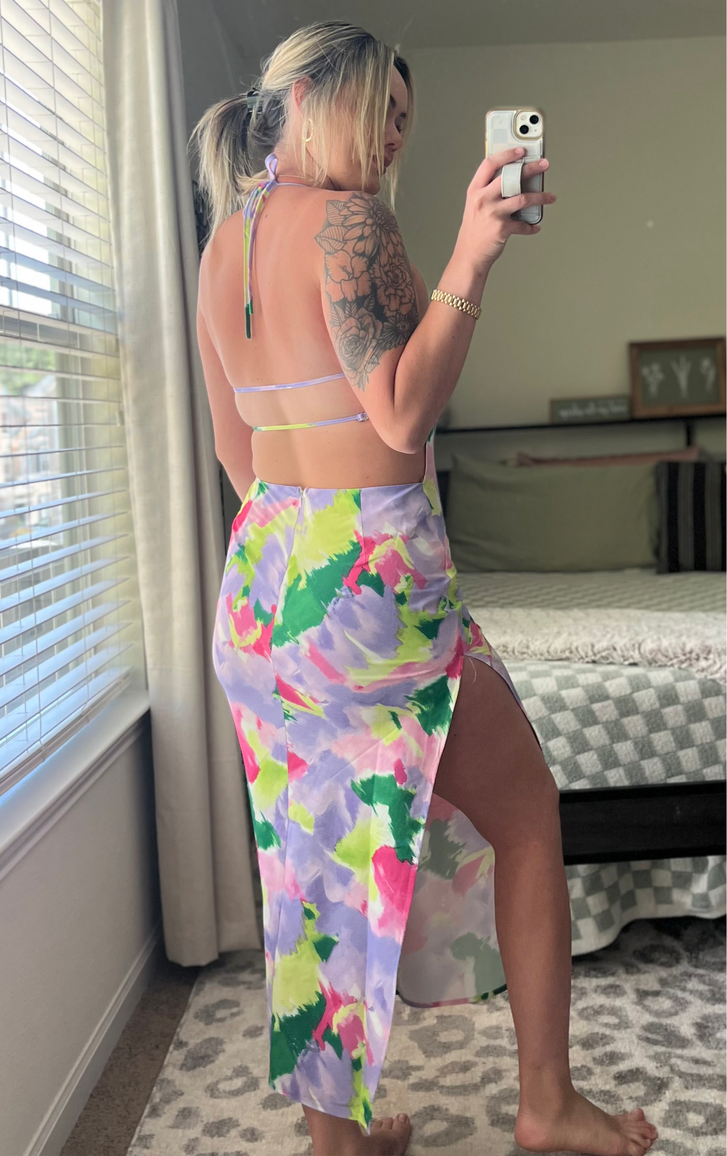 Be My Guest Satin Midi Dress