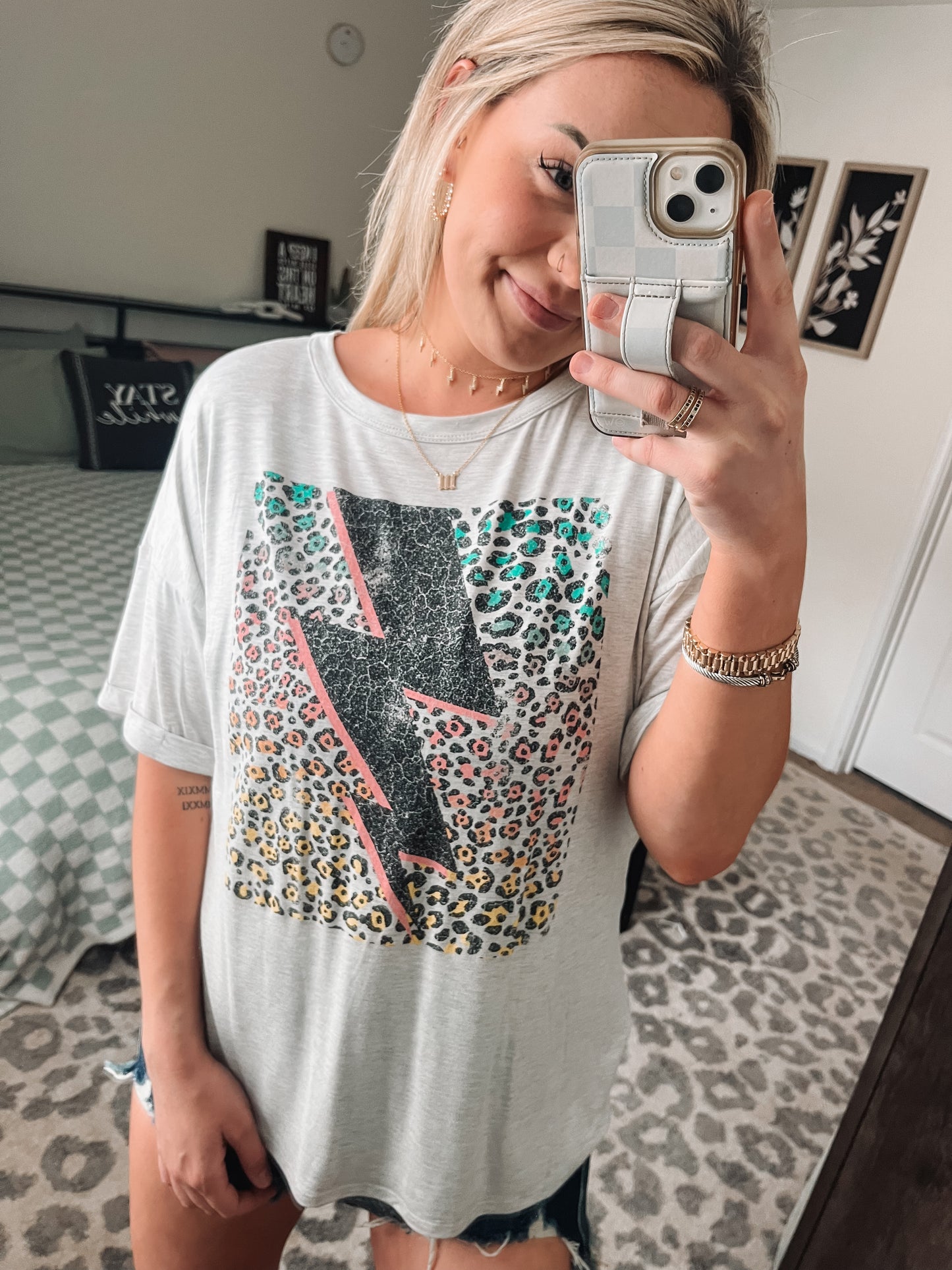 Let's Bolt Relaxed Soft Tee - Light Grey