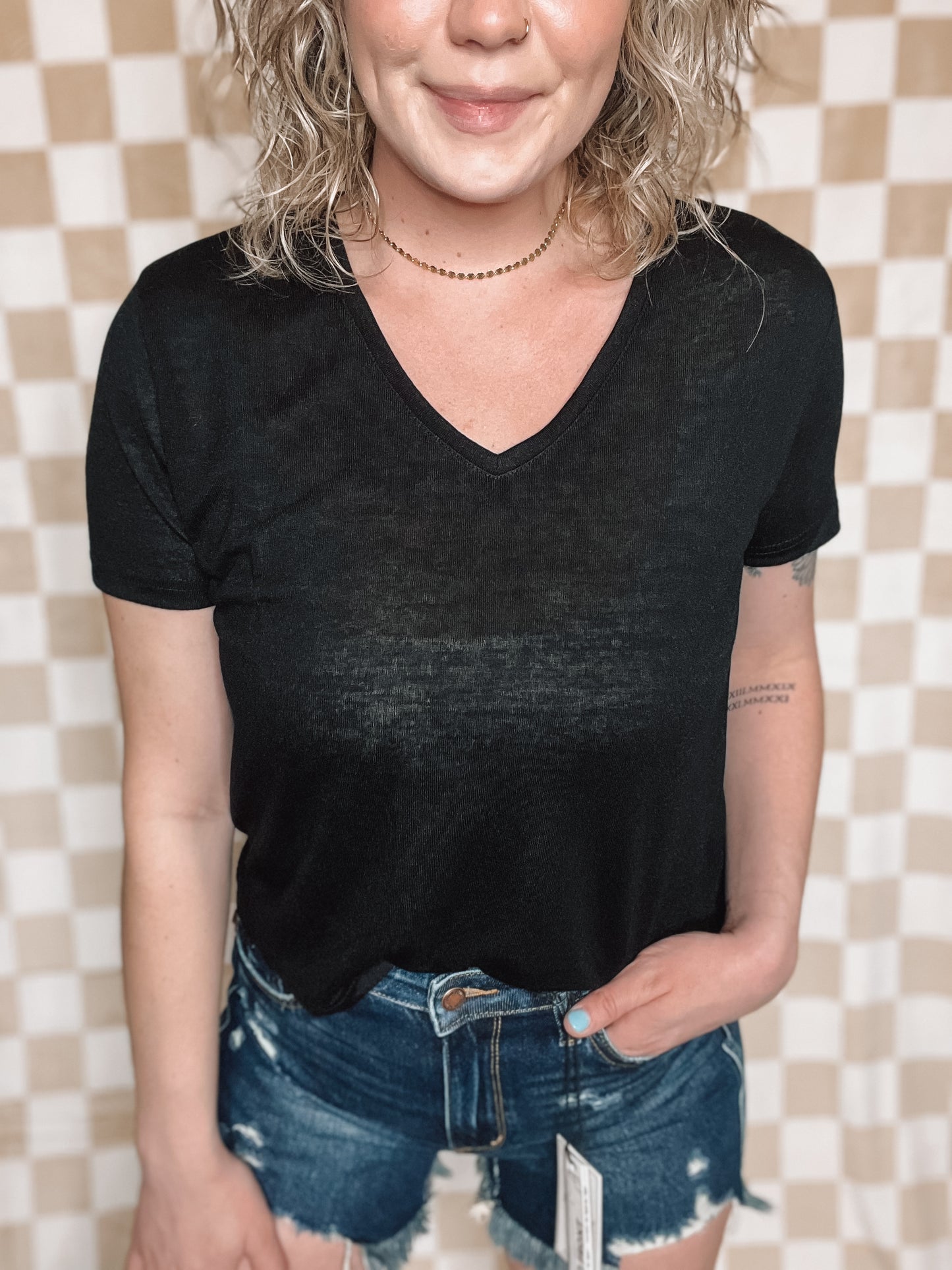 Summer Lightweight Basic Tee - Black