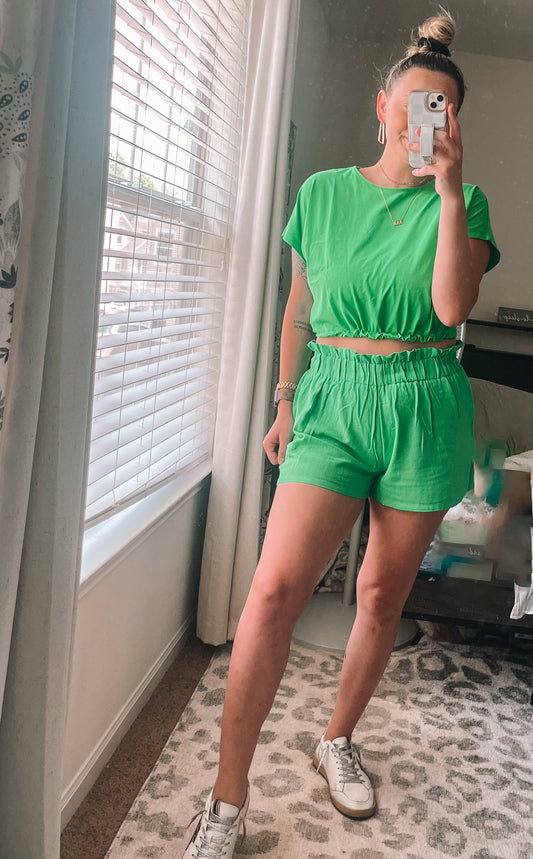 Lucky Girl Paperbag Waist Shorts