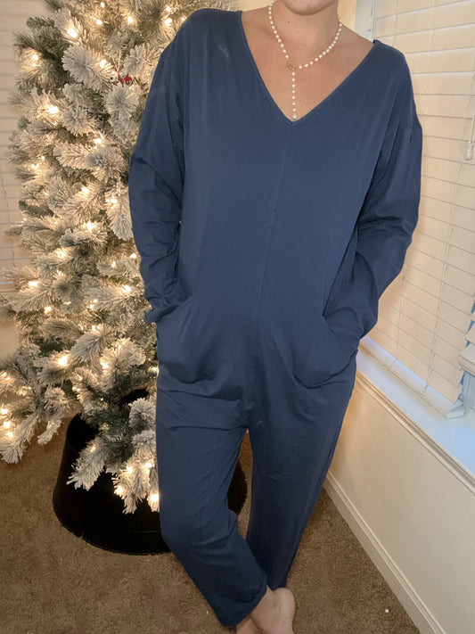 All Navy Baby Baggy Jumpsuit