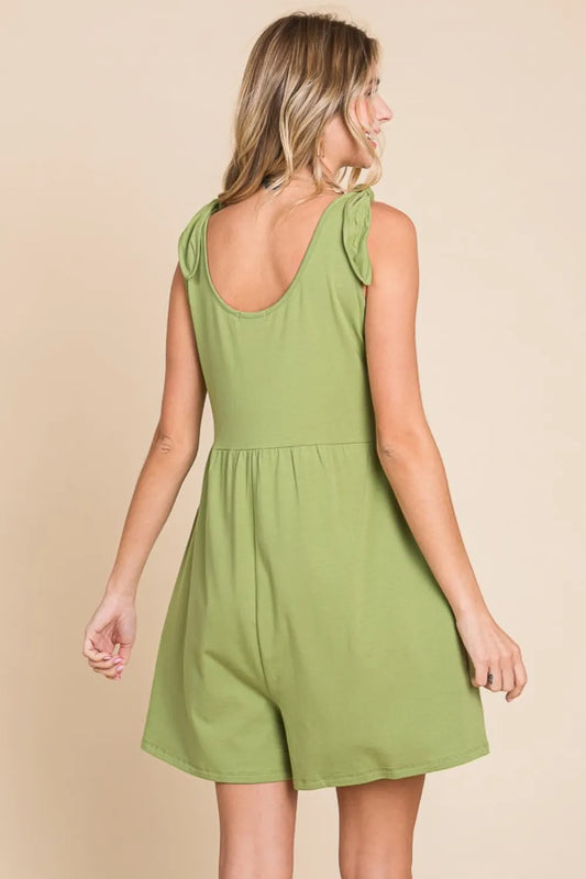 Oversized Romper w/ Pockets - Happy Olive