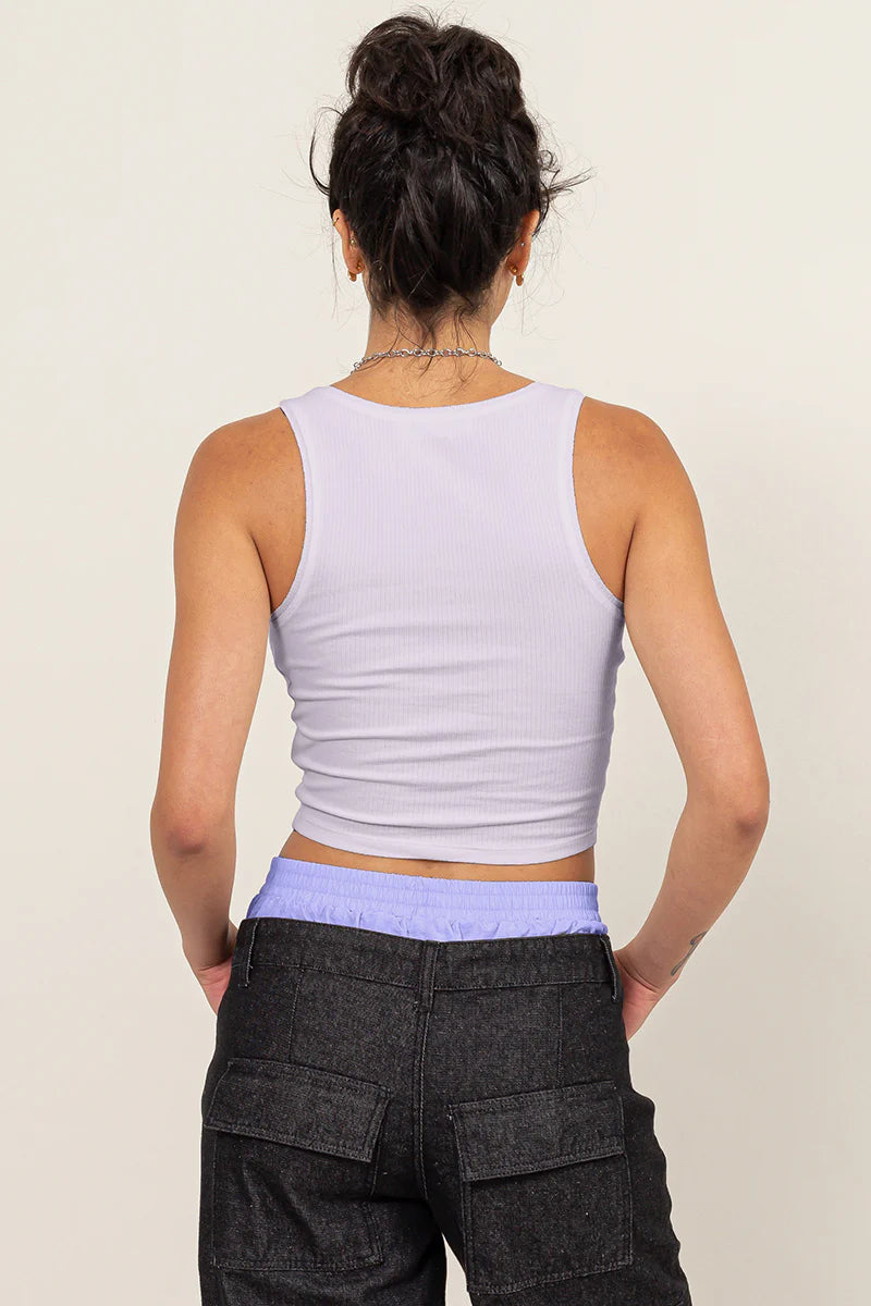 Jordan Ribbed Crop Tank - Lavender