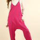 New In Textured Jumpsuit - Hot Pink