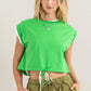 Lucky Girl Adjustable Drawstring Crop Top